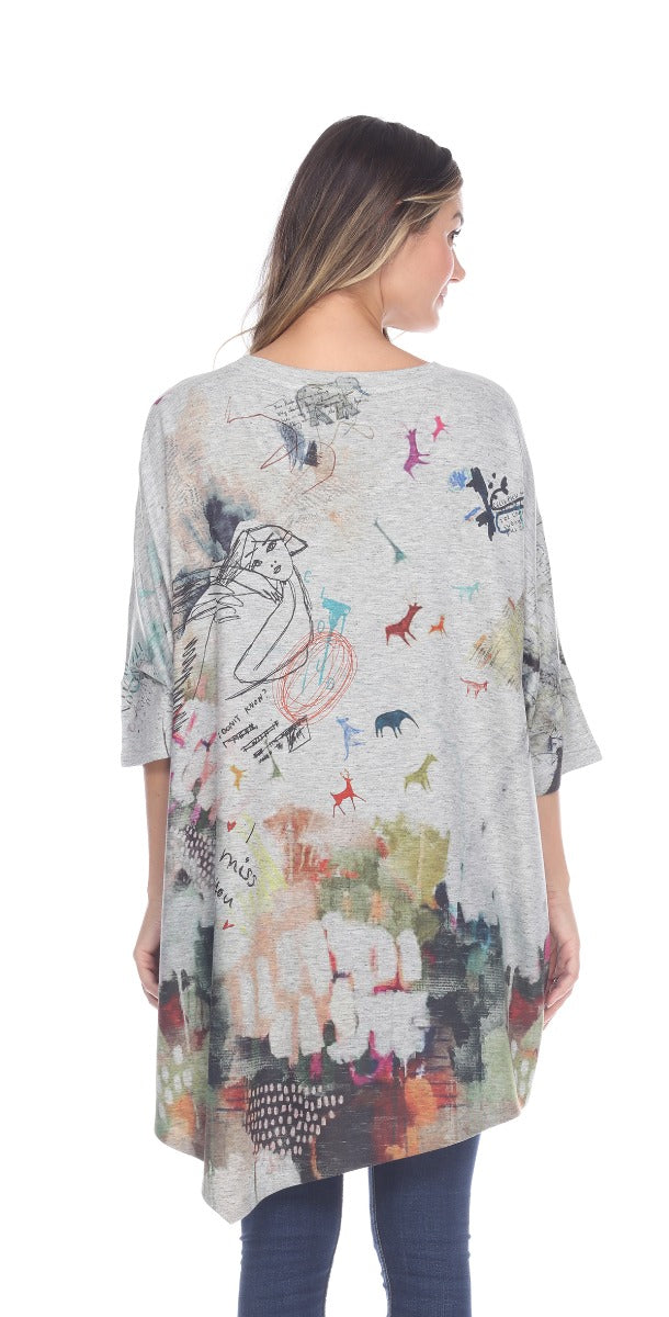 Inoah Oversized Multi Athena Top T721FL-AA04