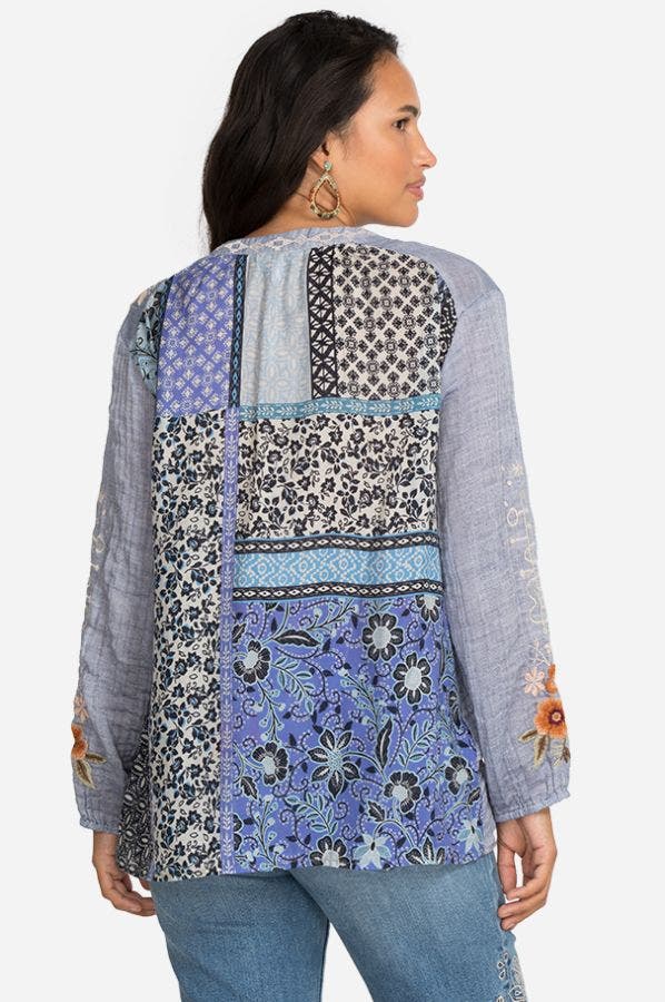 Johnny Was Plus Size Denim Blue Umoya Effortless Tunic W17921-NX