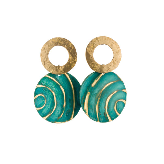 Sibilia Bronze Teal Circle Earring 10A051