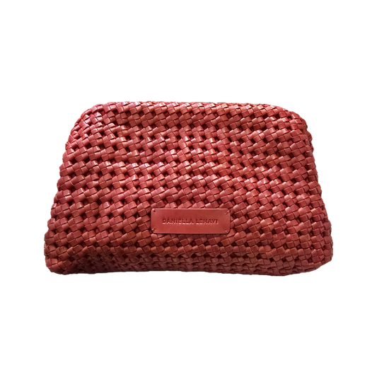 Daniella Lehavi Red Woven Leather Clutch Bag 350530