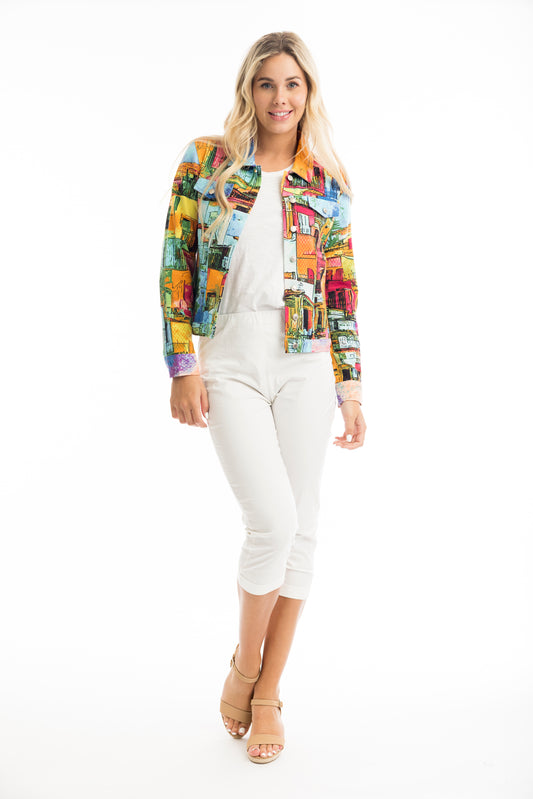 Orientique Plus Size Havana Button Jacket 22993-H