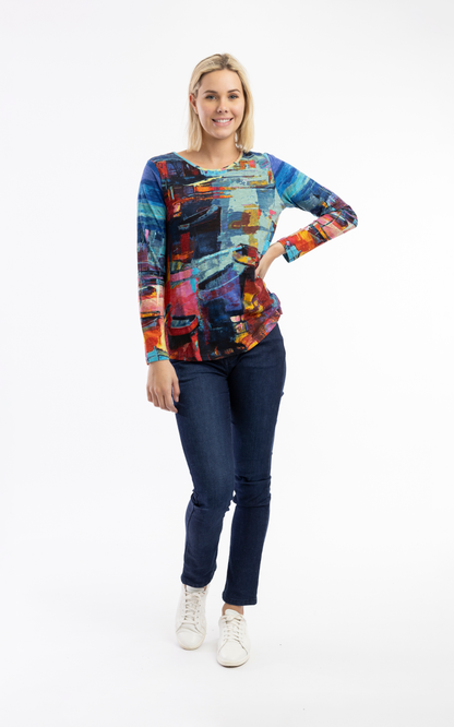 Orientique Plus Size Night Boats Pullover Tee 23012