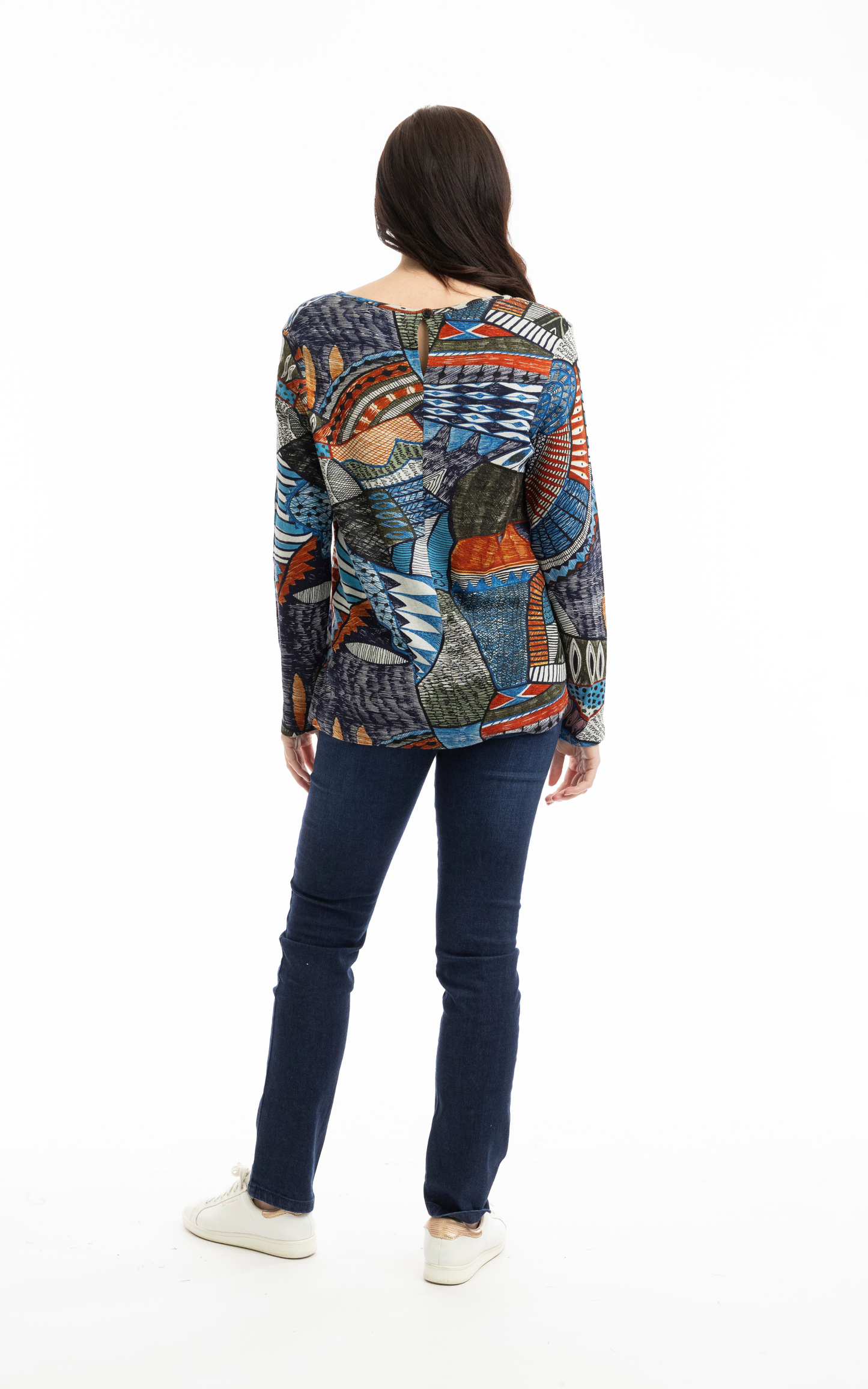 Orientique Plus Size Rhapsody Keyhole Pullover Tee 23035B