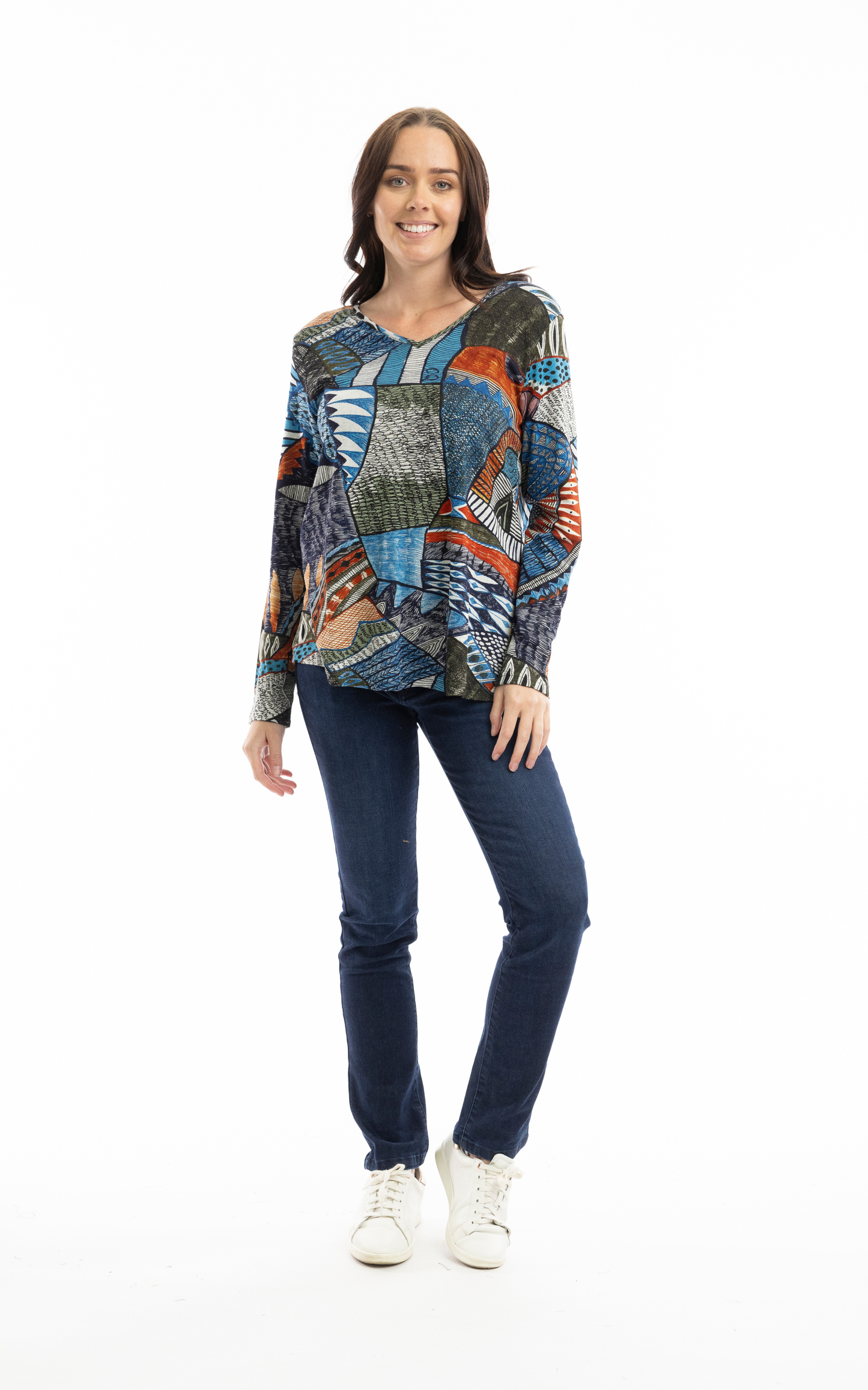 Orientique Plus Size Rhapsody Keyhole Pullover Tee 23035B