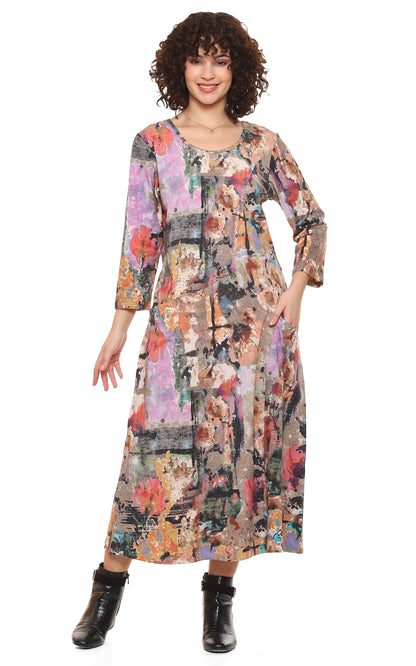 Parsley & Sage Plus Size Long Printed Dress 24W202D