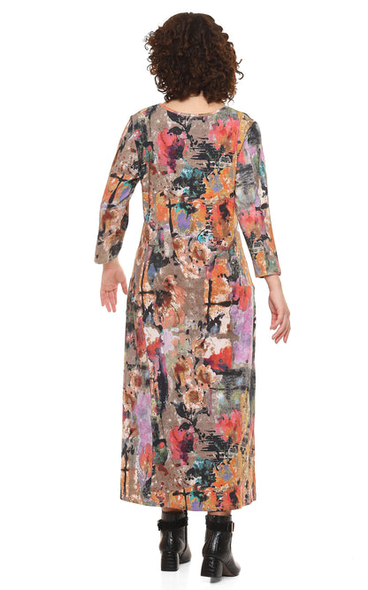 Parsley & Sage Plus Size Long Printed Dress 24W202D