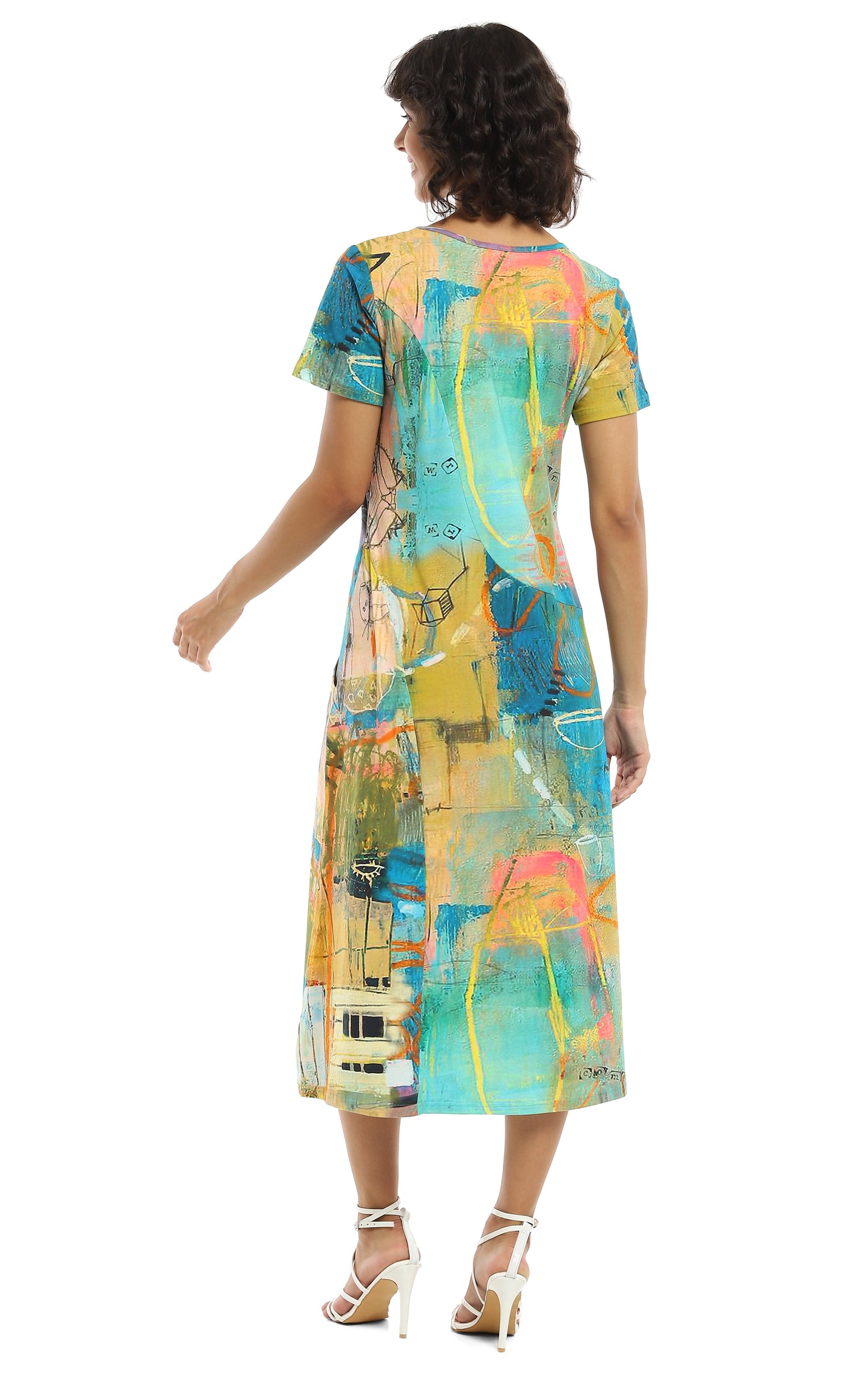 Parsley & Sage Plus Size Multi Print Greeley S/S Dress 25T08DP