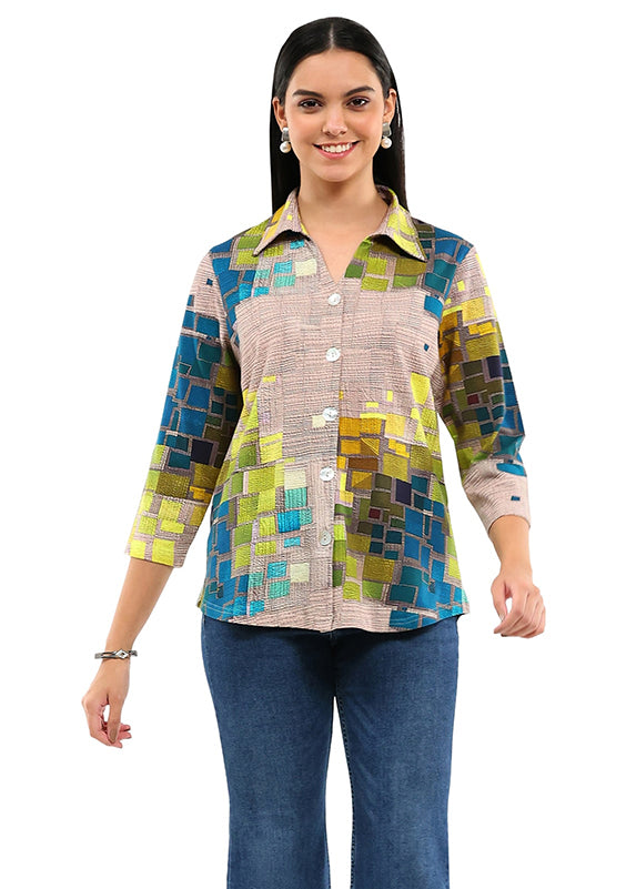 Parsley & Sage Printed Irene Shirt 26T08GP