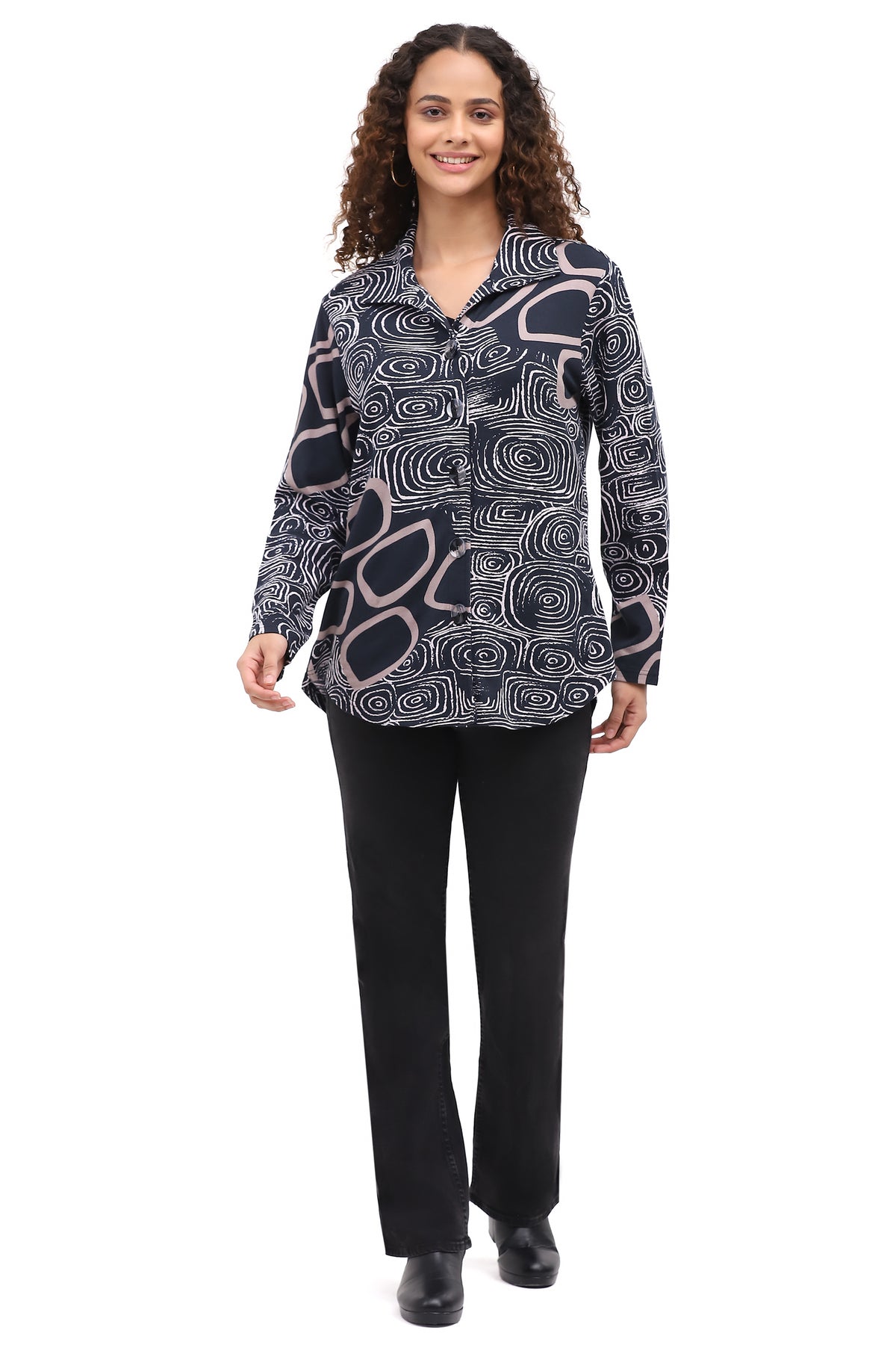 Parsley & Sage Printed Corky Shirt 26W250G