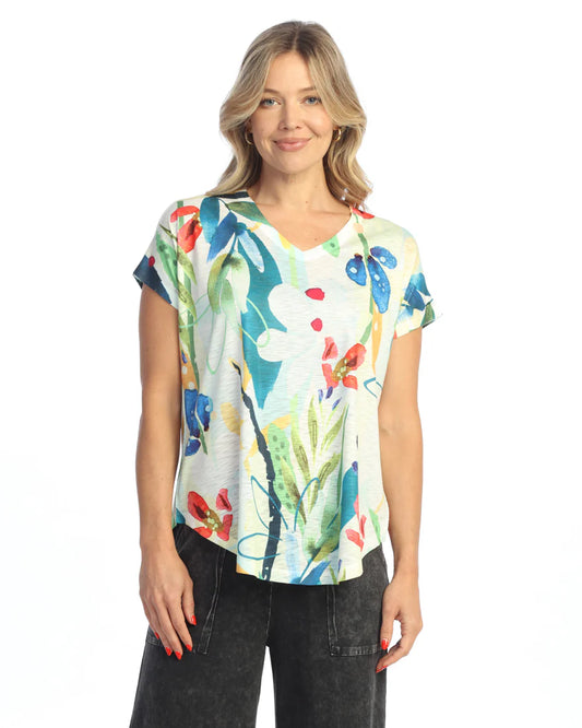 Jess & Jane Multi Printed Lemonade Top 60-2058X