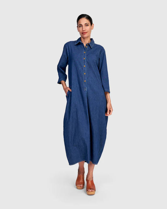 Alembika Denim Half Button Dress SD910D