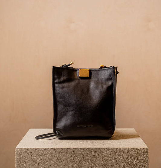 Daniella Lehavi Black Leather Capri Crossbody Handbag 319203