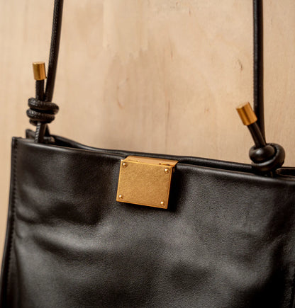Daniella Lehavi Black Leather Capri Crossbody Handbag 319203
