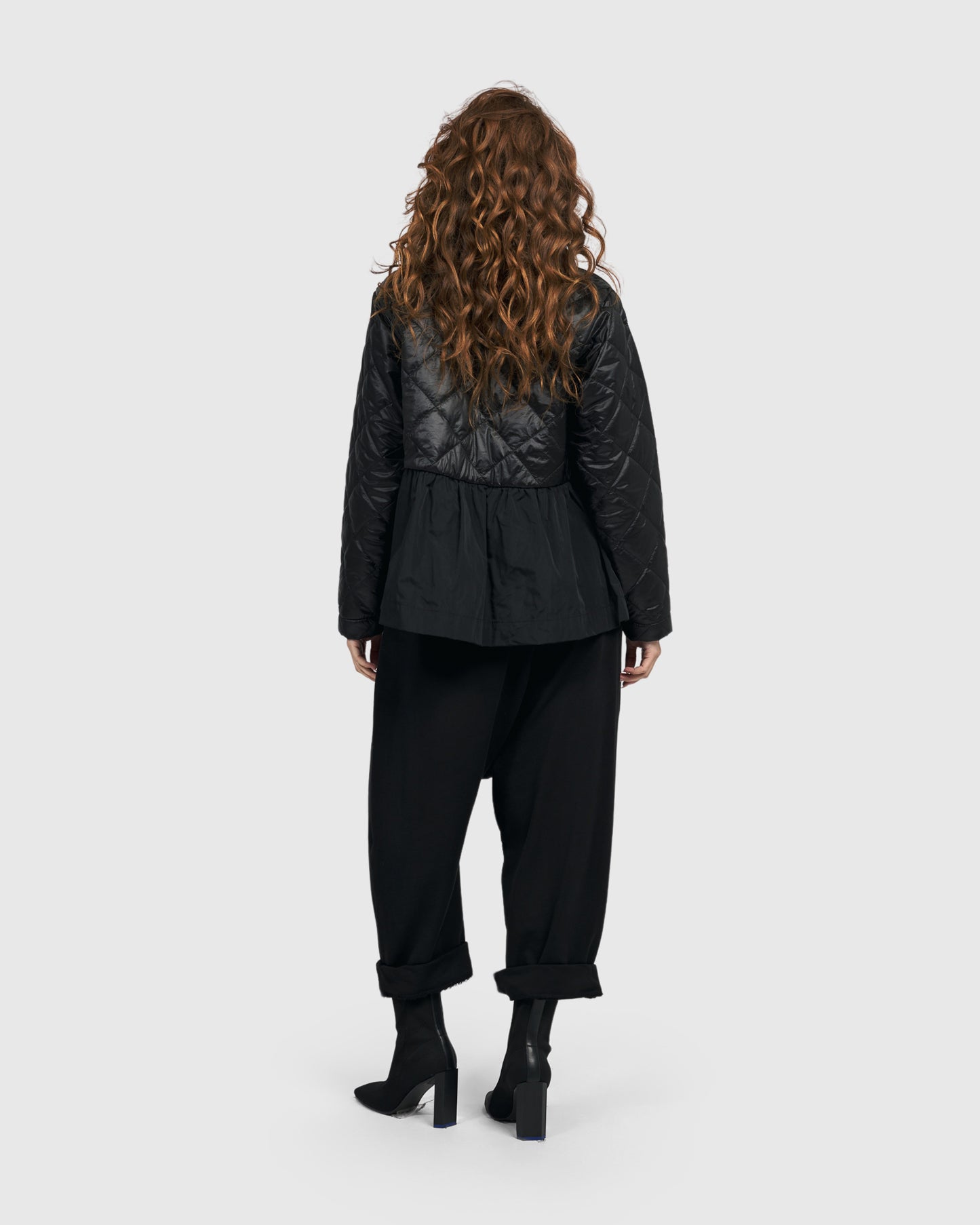 Alembika/Urban Black Quilted Peplum Jacket UJ416B