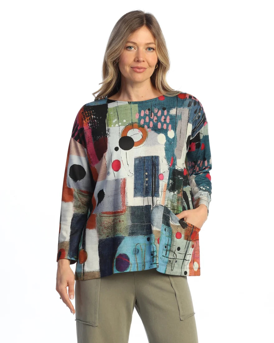 Jess & Jane Multi Printed Pampas Shirt JK2-2245X