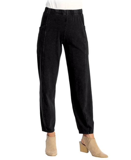 Jess & Jane Plus Size Jet Black Cotton Lantern Pant M100X