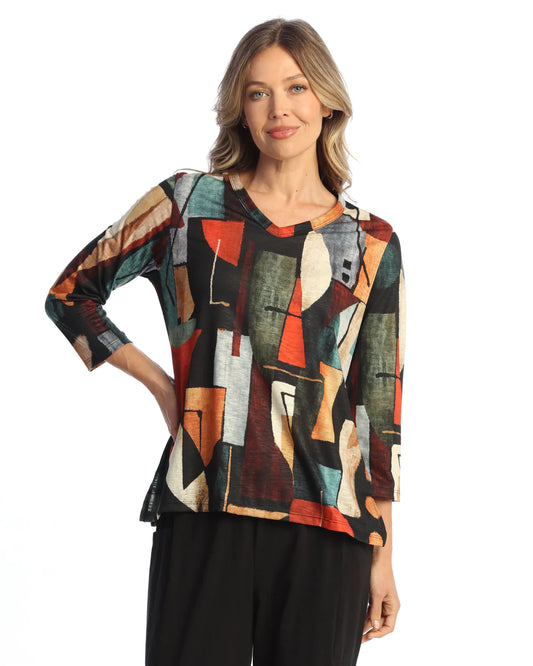 Jess & Jane Plus Size Palette Top PS7-2138X