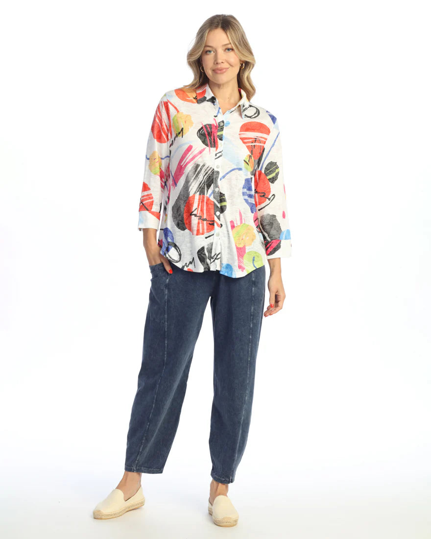 Jess & Jane Plus Size Multi Estella Shirt SG1-2073X