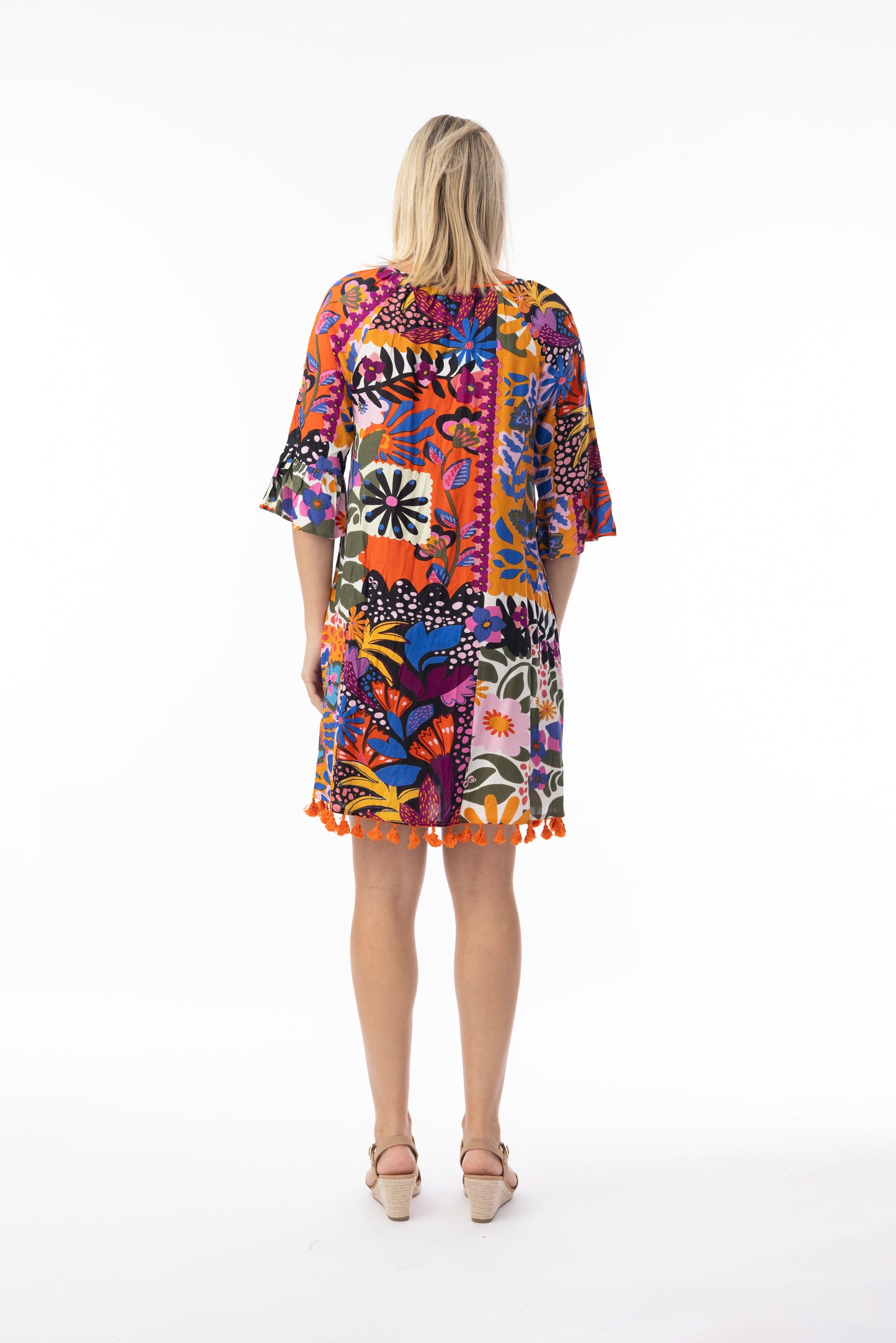 Orientique Salvador Printed Tassel Dress 81324