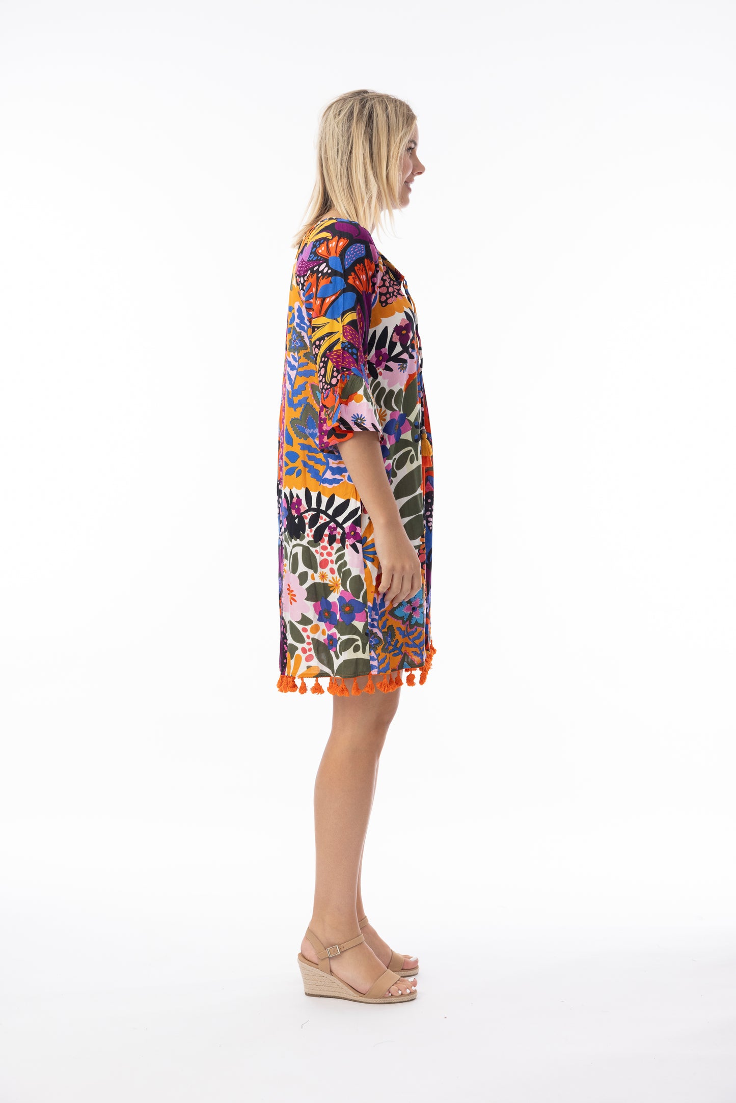 Orientique Salvador Printed Tassel Dress 81324