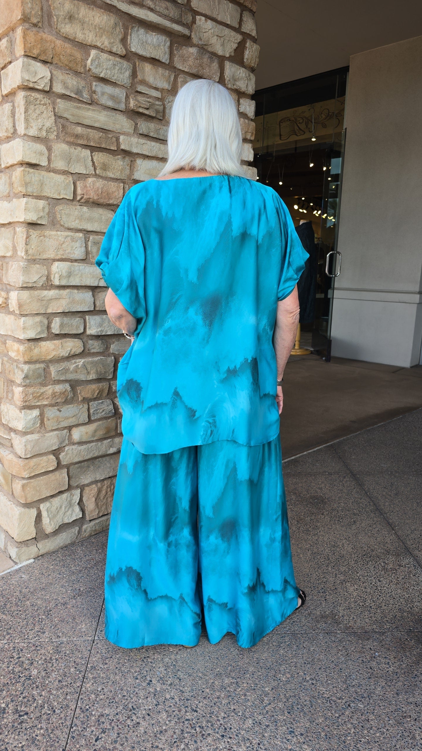 Ozai Seafoam Side Zip Palazzo PANT 860498