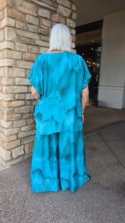 Ozai Seafoam Side Zip Palazzo PANT 860498