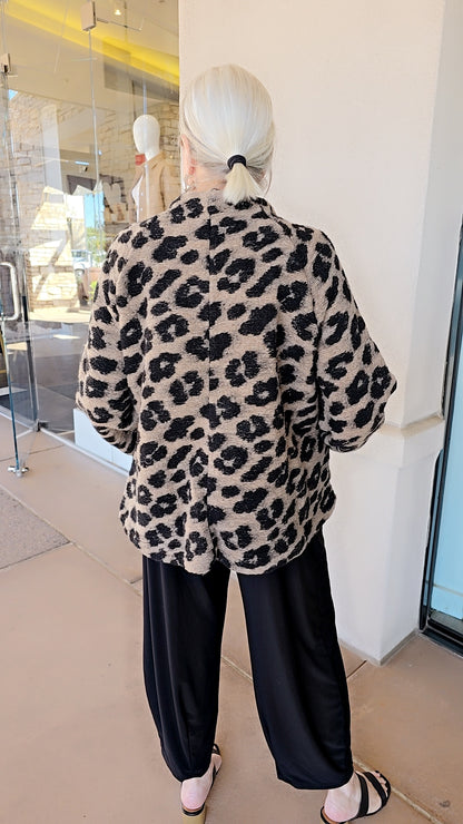 Alembika Leopard One Button Closure Jacket AJ925L