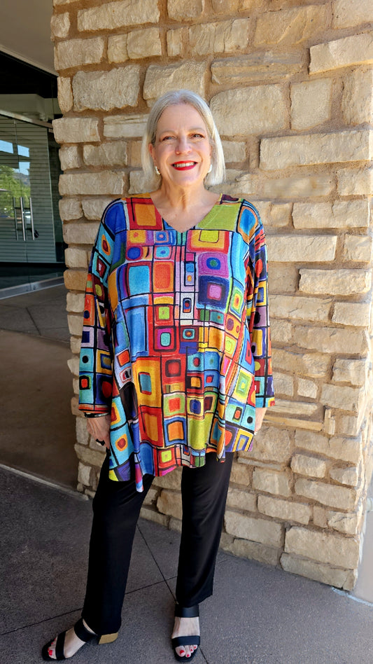 Et' Lois Multi Printed Asy Tunic H3112-1383