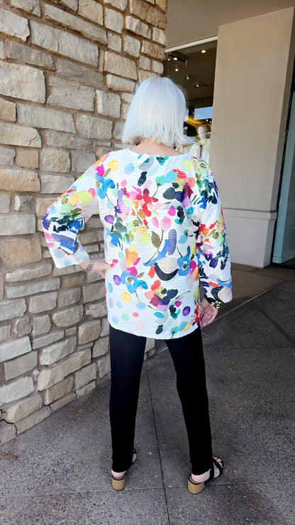 Et' Lois Printed Pullover Textured Top BW2001-410