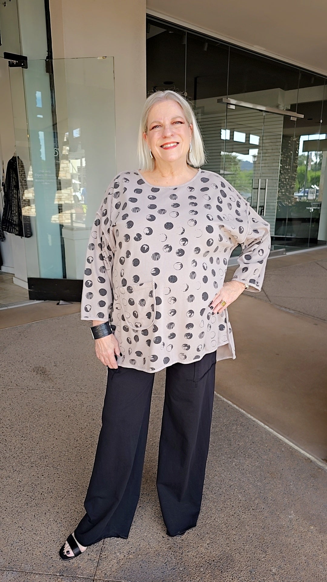 Cotton Lani Clay Dot One Pocket Tee MN357