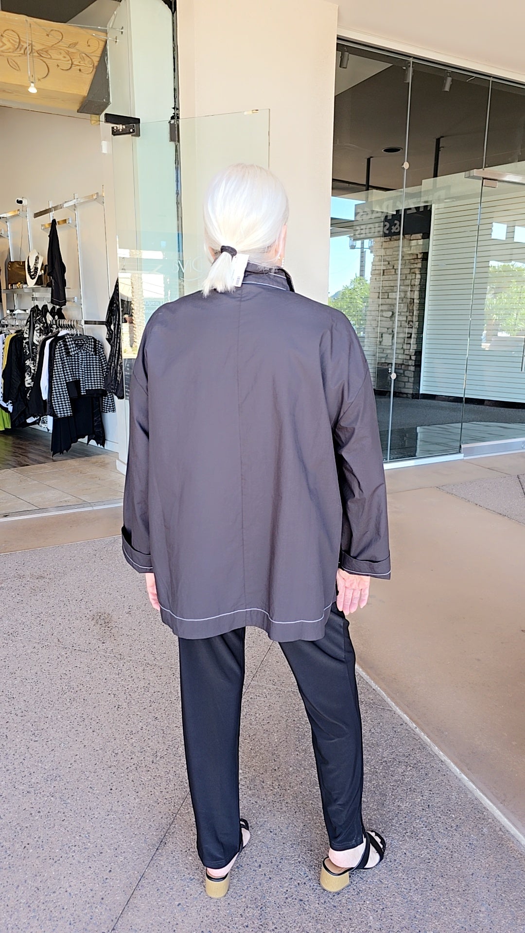 Kedem Sasson Black Button Front Pocket Shirt P49