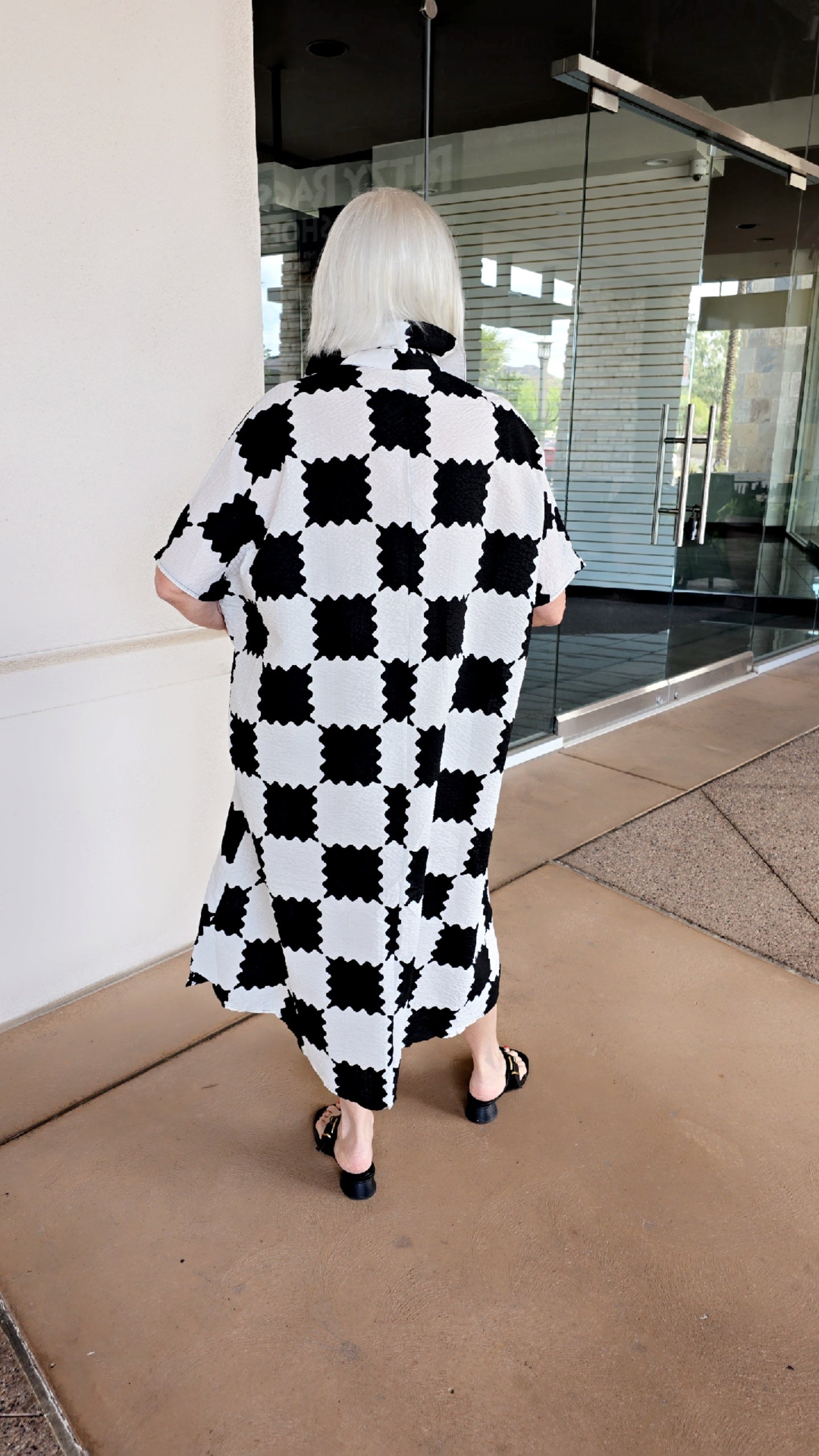 Vanite Couture Black/White Button Front Dress 3629
