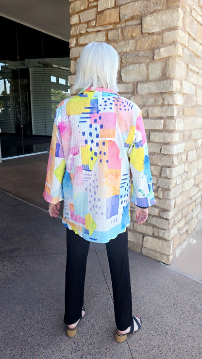 Et' Lois Printed One Pocket Half Button Shirt MB5408-501