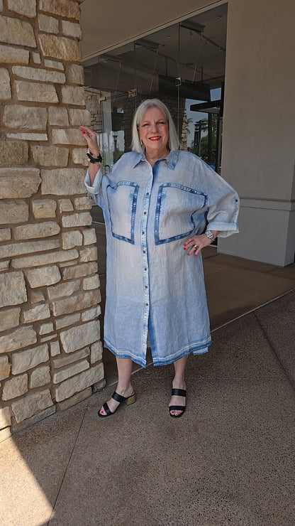 Elemente Clemente Blue Button Front Dress C15D4221B6
