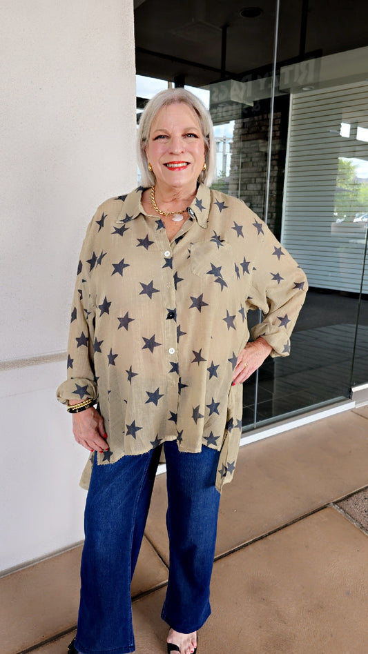 Jaded Gypsy Starburst Button Blouse