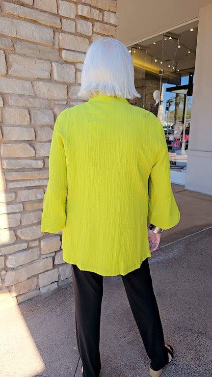 Moonlight Lime/Black Textured B/F Patch Shirt 2314