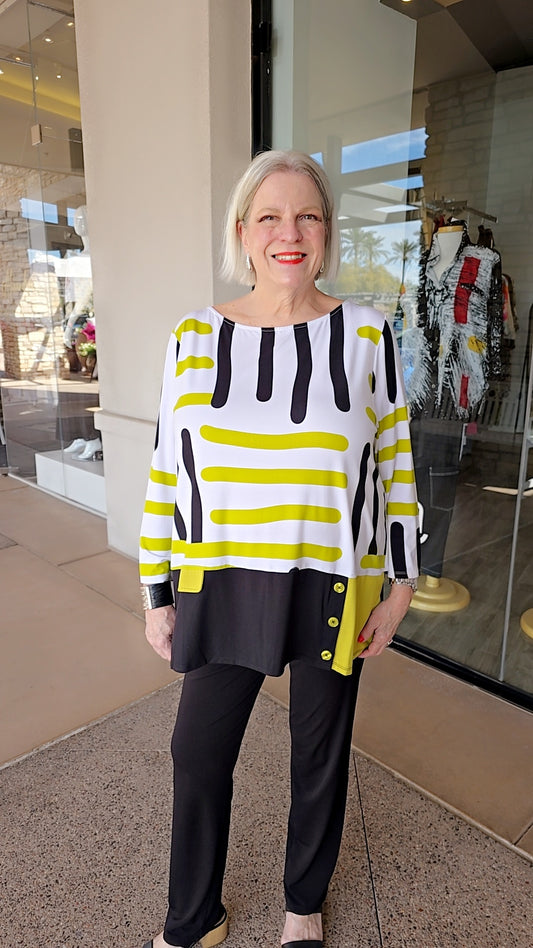 Lemongrass Apple Green Pullover Detail Button Shirt S6K74220