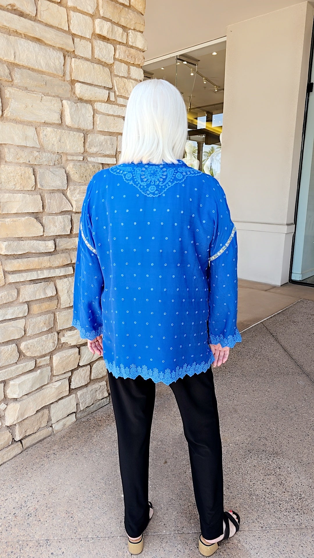 Johnny Was Admiral Blue Ella Blouse C15026-2
