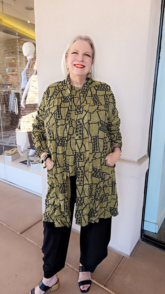 Chalet Brass Crinkle Heidi Cardigan CB65373
