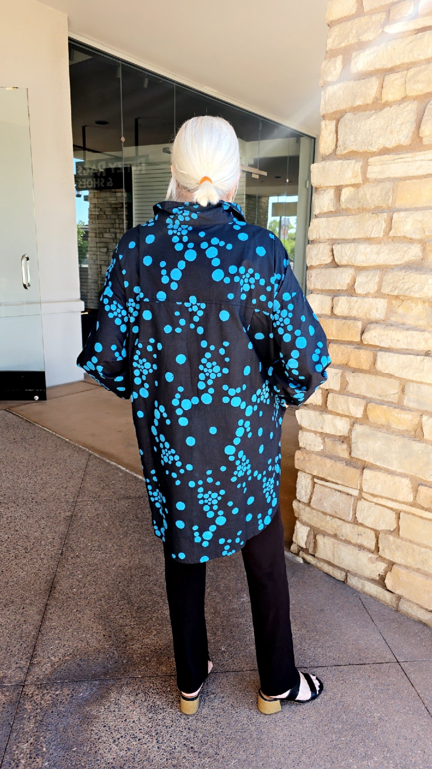 Adverb Plus Size Blue Dots Cotton Under Shirt 7064C