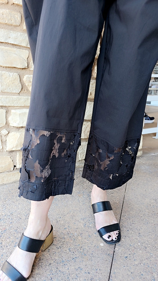 Terra Black Lace Pull on Pant T7114