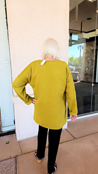 Transparente Olive Love Heart Pullover Sweatshirt 1230