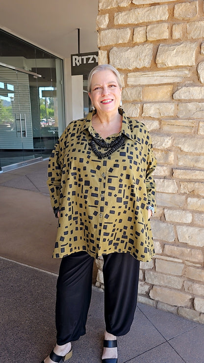 Adverb Plus Size Sweetpea Cotton Possibly Shirt 7042