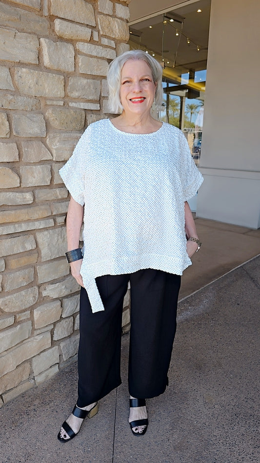 Chalet Polka Dot Puckered Rina Top 5WP2110