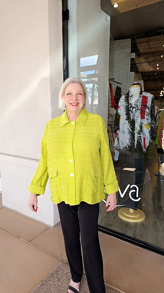 Lemongrass Apple Green Pocket Jacket S6WJ7107