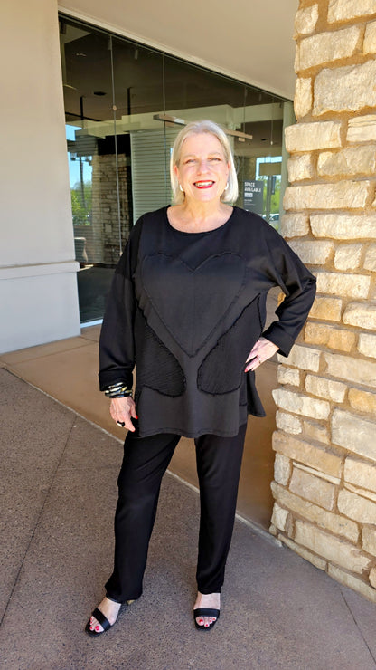 Transparente Black Love Heart Sweatshirt 1230