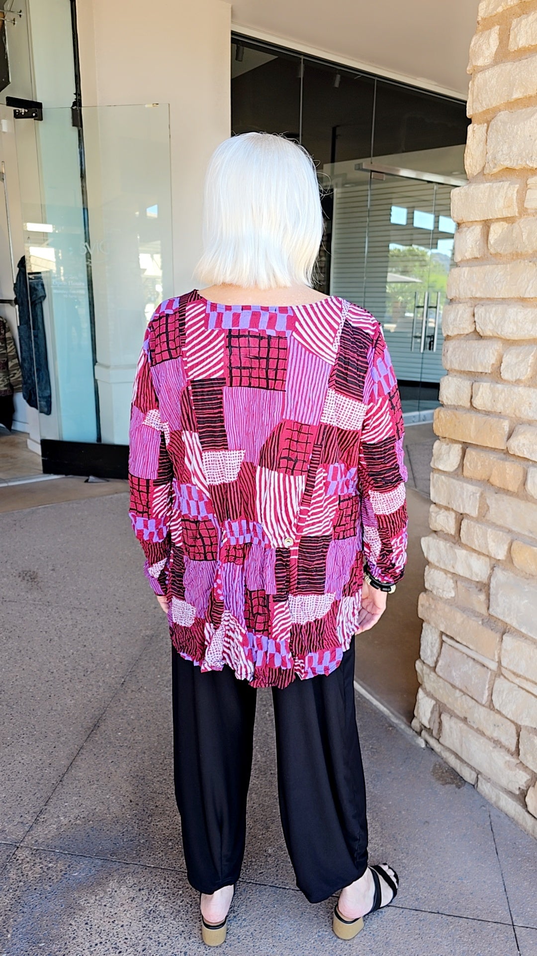 Chalet Plus Size Crinkle Ruby Wash Gizel Top CM42316