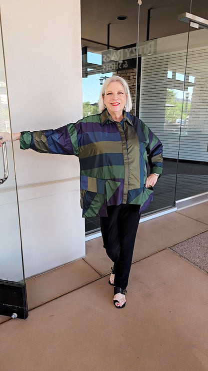 Luukka Plus Size Multi Striped Button Front Shirt 25K1131