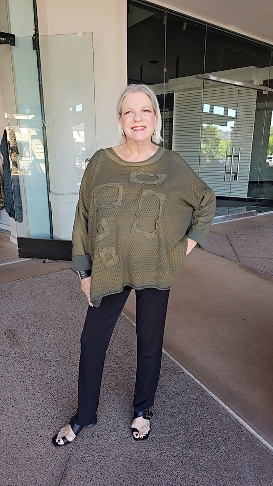 Cynthia Ashby Polished Green Cheer Sweater CE714