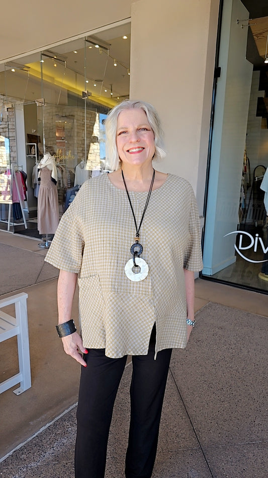 Chalet Butter Check Moira Top H52650